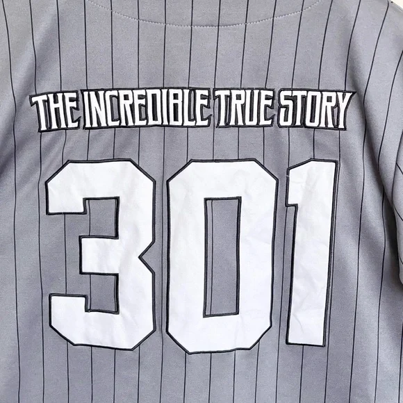 Logic The Incredible True Story Gray Baseball Pin Stripe Hip Hop Jersey Adult M